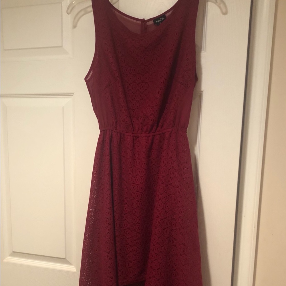 High-low maroon dress
